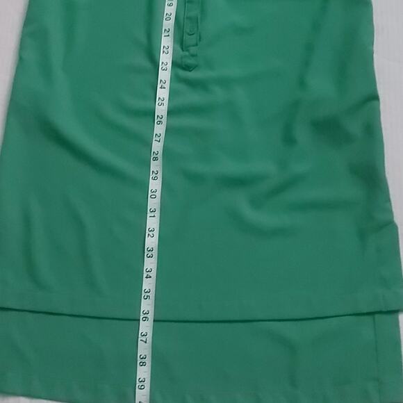Merona Green Belted High Low Button Down Shirt Dress Pockets S Classic - Picture 7 of 8